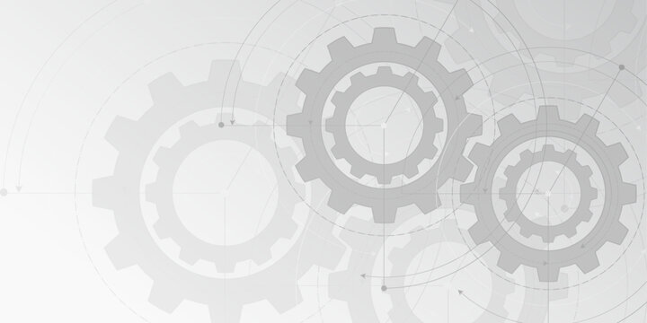 Technological white background. New technologies. Gears. Engineering industry. Vector illustration .