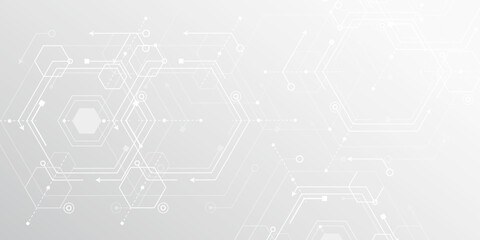 Technological white background. Artificial intelligence. New technologies. Vector illustration