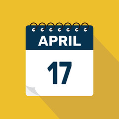 april 17 calendar icon vector illustration with design