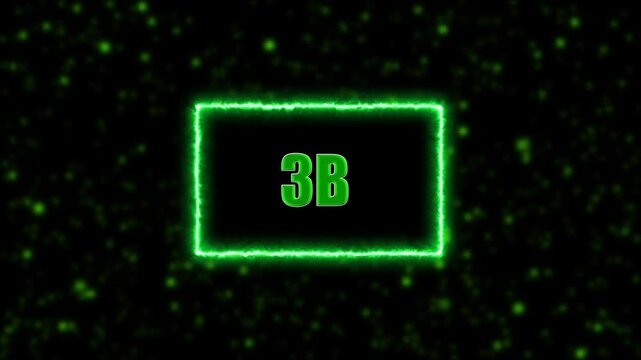 Neon 3B Followers Text Animation Glowing 3B count with neon border on blurred background, perfect for social media celebration videos.