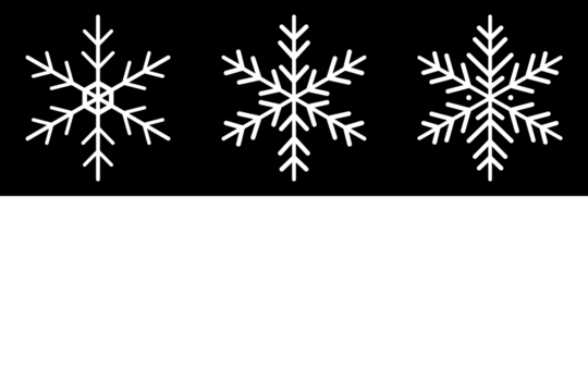 Snowflakes. Variations. Isolated Snowflake Collection. Xmas Sign. A collection of ten unique white snowflakes in different symmetrical styles, displayed on a vibrant blue background. Christmas Logo.