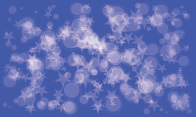 Soft white bokeh lights and stars shimmer against a deep blue background, creating a magical and celebratory atmosphere.