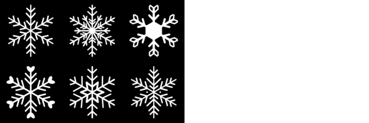 Isolated Snowflake Collection. Variations. Isolated Transparent. White snowflake icon set isolated vector illustration. Vector illustrations set. Ice Crystal Winter Symbol. Christmas Logo. Snowflakes.