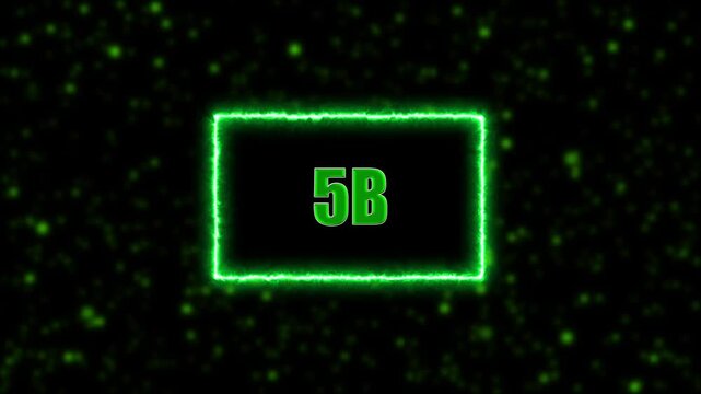 Neon 5B Followers Text Animation Glowing 5B count with neon border on blurred background, perfect for social media celebration videos.