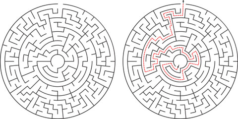 Mind Growth Clean Outline Labyrinth