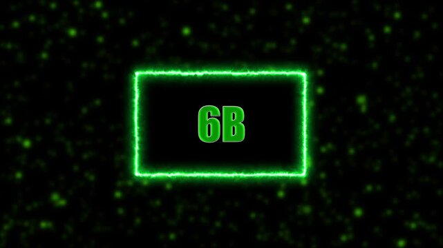 Neon 6B Followers Text Animation Glowing 6B count with neon border on blurred background, perfect for social media celebration videos.