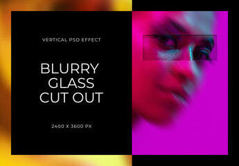 Cut Out Blur Vertical Image Effect Mockup