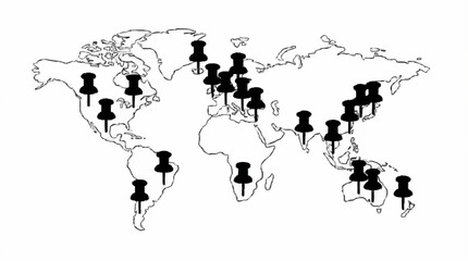 Obraz premium Vector silhouette of a global world map for international business communication design