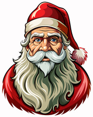 santa claus, real print Style, white background