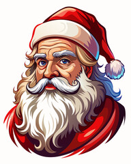 santa claus, real print Style, white background