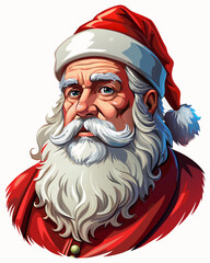 santa claus, real print Style, white background