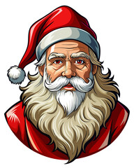 santa claus, real print Style, white background
