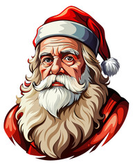 santa claus, real print Style, white background