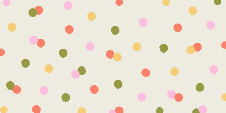 A pastel confetti vector backdrop with playful polka dots and scribbled crayon- and charcoal-style textures,perfect for modern holiday looks, Christmas accents, birthday themes,  festive party designs