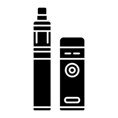 E Cigarette icon Silhouette vector on white background