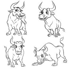 vector illustration of a set of animals