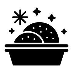 frozen food icon Silhouette vector on white background