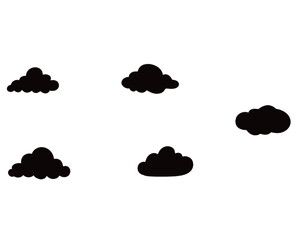 A white cloud silhouettes