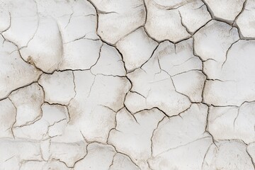 Symmetrical close-up of cracked concrete texture on dried desert ground, Centered composition with copy space, suited for environmental themes and creative projects.