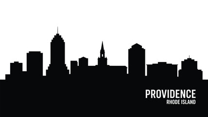 Obraz premium Providence rhode island city skyline silhouette