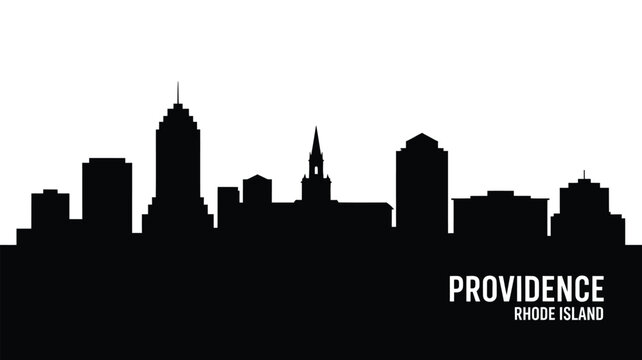 Providence rhode island city skyline silhouette