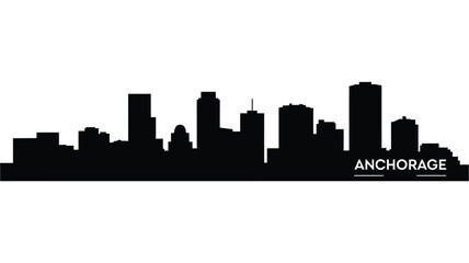 Naklejka premium Anchorage alaska cityscape silhouette