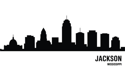 Fototapeta premium Jackson mississippi skyline silhouette vector art