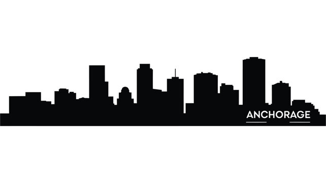 Anchorage alaska cityscape silhouette