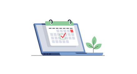 Modern appointment scheduling on a laptop with a calendar, perfect for business planning and time management to boost productivity and organization now