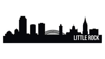 Naklejka premium Little rock arkansas skyline silhouette black and white