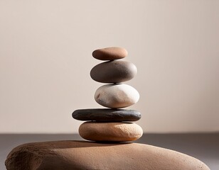 balanced stones forming a minimalist sculpture symbolizing harmony and stability