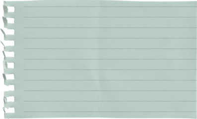 Small Notepad Folded Mint Page Lined isolated on transparent background