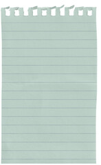 Obraz premium Small Notepad Mint Page Lined isolated on transparent background