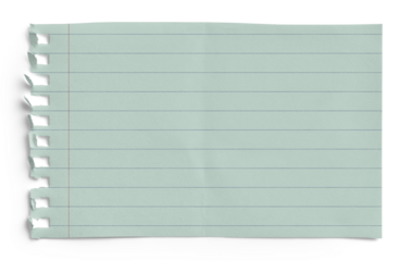 Small Notepad Folded Mint Page Lined with Red Margin