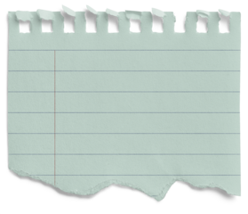 Small Notepad Half Mint Page Torn Lined with Red Margin