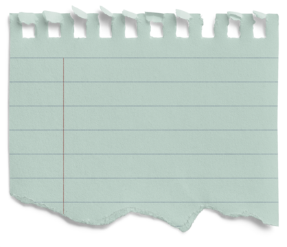 Small Notepad Half Mint Page Torn Lined with Red Margin