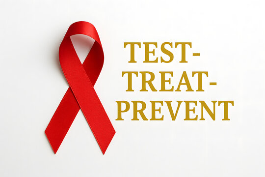 Aids awareness with red ribbon