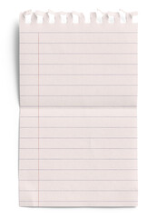 Small Notepad Pink Page Folded Lined with Red Margin