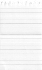 Obraz premium Small Notepad White Page Folded Lined White Page isolated on transparent background