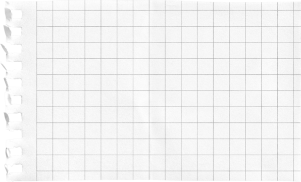 Small Notepad Folded White Page Grid isolated on transparent background