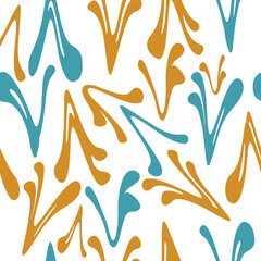 Blue and Yellow seamless abstract pattern with organic curved shapes, texture ideal for textiles, packaging, wallpaper, wrapping, and modern design elements.