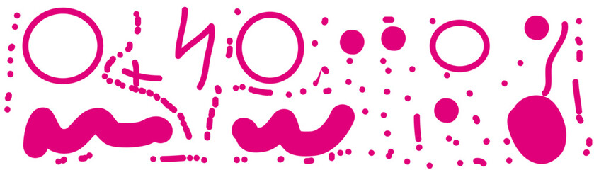 A romantic pattern of pink heart illustration symbols on a white background perfect for a Valentine's Day card or decoration