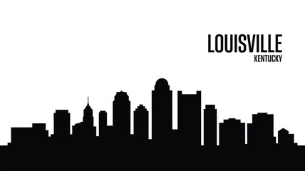 Fototapeta premium Louisville kentucky skyline silhouette black and white