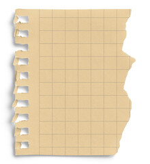 Small Horizontal Notepad Half Yellow Page Torn Grid