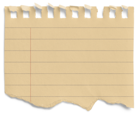 Small Notepad Half Yellow Page Torn Lined with Red Margin