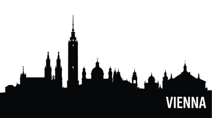 Fototapeta premium Silhouette of the historic vienna skyline at dusk