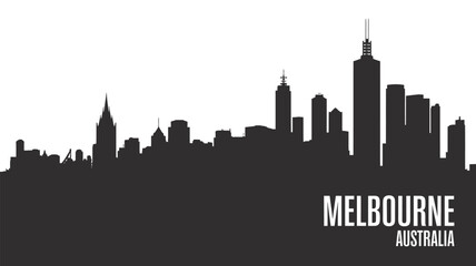 Fototapeta premium Melbourne australia city skyline silhouette