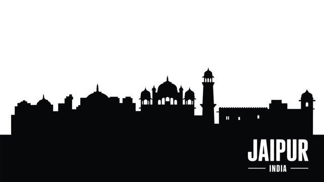 Jaipur india city skyline silhouette landmark architecture