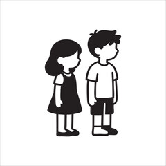 girl and boy icon. isolated on white backgroundgirl and boy icon. isolated on white background