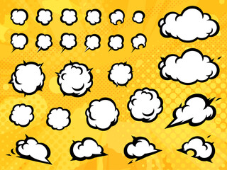 アメコミ風の煙のイラスト素材セット